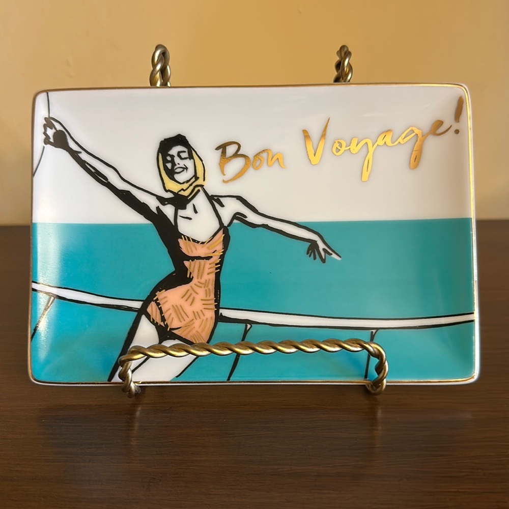 Rosanna Inc. Patio Party Bon Voyage Painted Porcelain Trinket Tray
